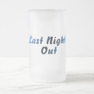 Taza De Cristal Esmerilado Anoche fuera (azul)