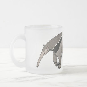 Taza De Cristal Esmerilado Anteater personalizado ilustracion