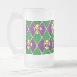 Taza De Cristal Esmerilado Antecedentes de joyas Mardi Gras