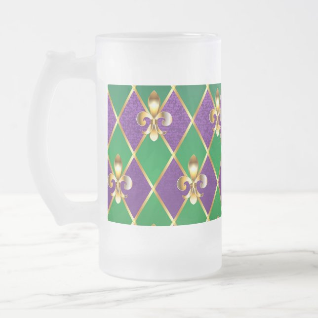 Taza De Cristal Esmerilado Antecedentes de joyas Mardi Gras (Izquierda)