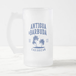 Taza De Cristal Esmerilado Antigua y Barbuda Palma del Caribe