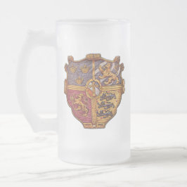 Taza De Cristal Esmerilado Antiguo Escudo de Armas de Suecia
