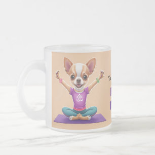 Taza De Cristal Esmerilado ANTISTRESS Find peace in every sip chihuahua