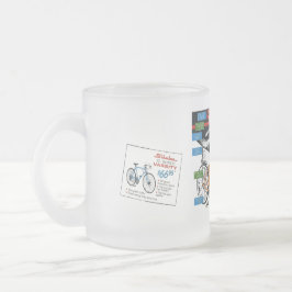 Taza De Cristal Esmerilado Anuncio de bicicleta antigua