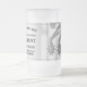 Taza De Cristal Esmerilado Anuncio de jubilación con espuelas viejas