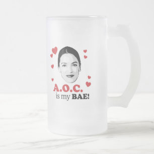 Taza De Cristal Esmerilado AOC es mi BAE
