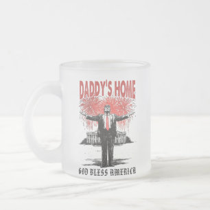 Taza De Cristal Esmerilado *~* AP16 Trump Papá está en Casa MAGA Casa Blanca