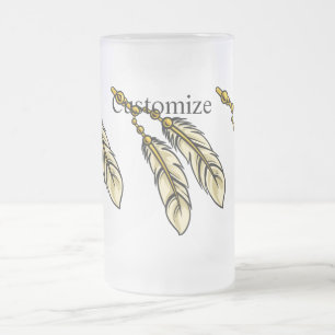 Taza De Cristal Esmerilado Apache Feathers Thunder_Cove