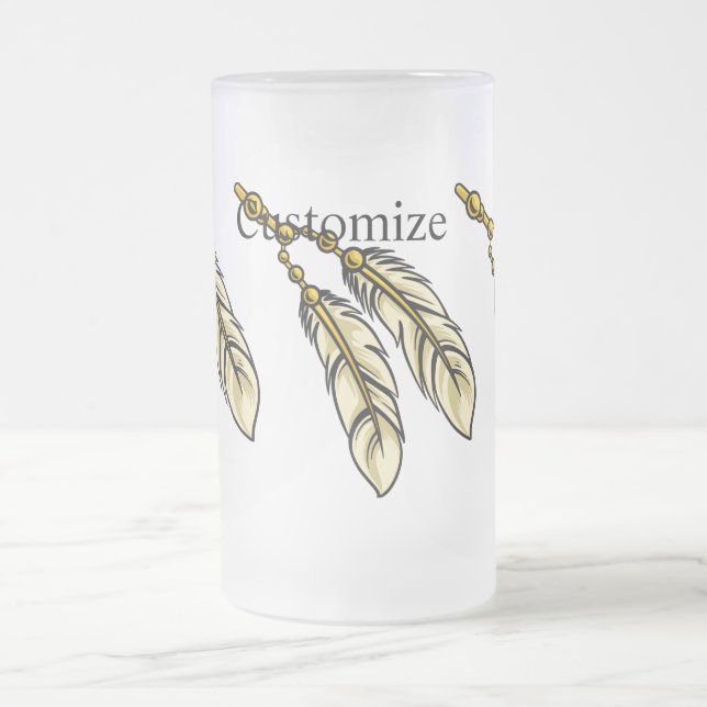 Taza De Cristal Esmerilado Apache Feathers Thunder_Cove (Centro)