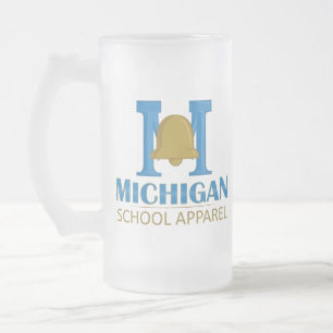 Taza De Cristal Esmerilado Aparato escolar de Michigan
