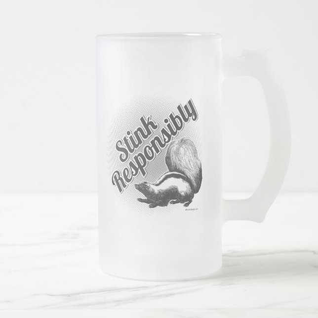 Taza De Cristal Esmerilado Apestas Responsablemente Escarcha de Cerveza de Vi (Derecha)