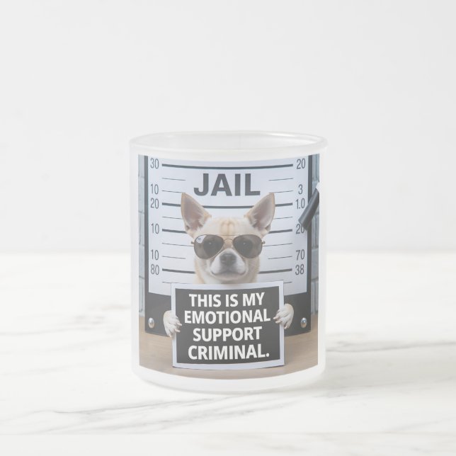 Taza De Cristal Esmerilado Apoyo emocional criminal (Centro)