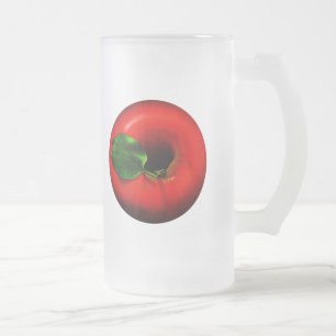Taza De Cristal Esmerilado Apple rojo diseña