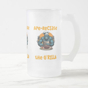 Taza De Cristal Esmerilado Aprecia al G'rilla Maestro Parrillero Diversión co