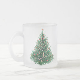 Taza De Cristal Esmerilado árbol de Navidad