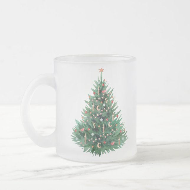 Taza De Cristal Esmerilado árbol de Navidad (Izquierda)