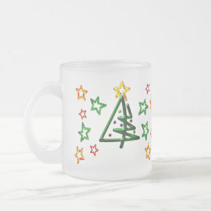 Taza De Cristal Esmerilado Árbol de Navidad cromado Tubular