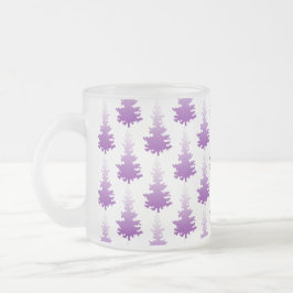 Taza De Cristal Esmerilado Árbol de Navidad Rojo-Violeta Evergreen