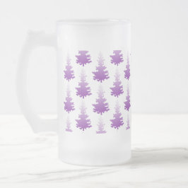 Taza De Cristal Esmerilado Árbol de Navidad Rojo-Violeta Evergreen
