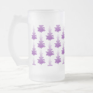 Taza De Cristal Esmerilado Árbol de Navidad Rojo-Violeta Evergreen