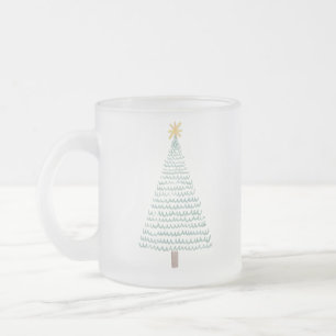 Taza De Cristal Esmerilado Árbol de navidad verde moderno