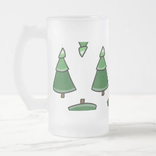 Taza De Cristal Esmerilado Árboles