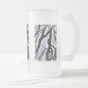 TAZA DE CRISTAL ESMERILADO ÁRBOLES