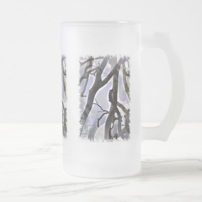 TAZA DE CRISTAL ESMERILADO ÁRBOLES (Derecha)