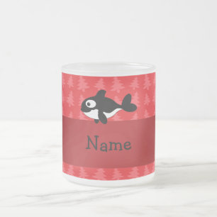 Taza De Cristal Esmerilado Árboles de navidad conocidos personalizados del
