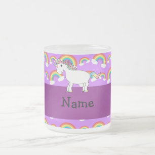 Taza De Cristal Esmerilado Arco iris conocidos personalizados de la púrpura