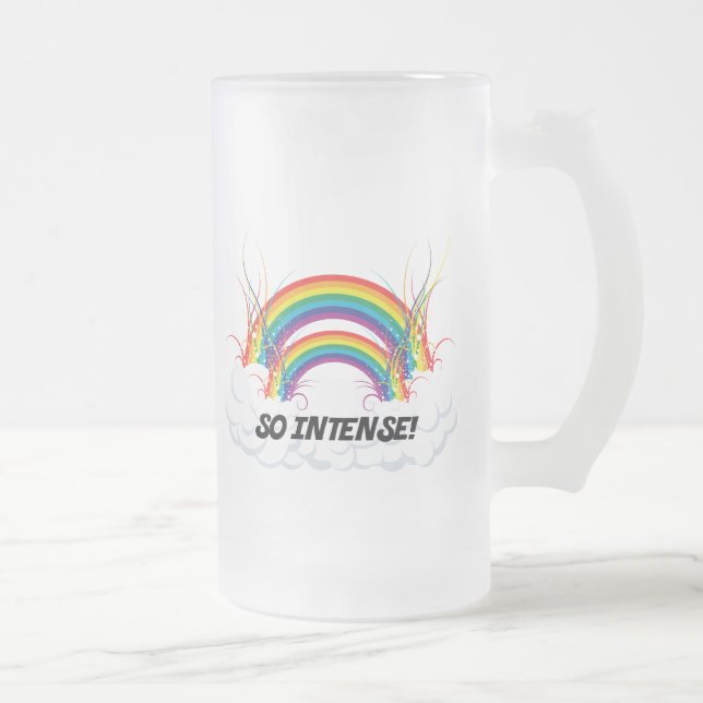 TAZA DE CRISTAL ESMERILADO ARCO IRIS DOBLE TAN INTENSO (Derecha)