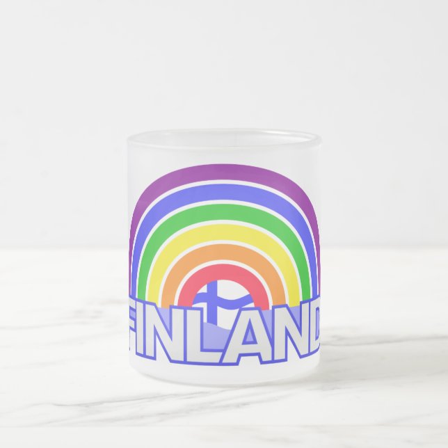 Taza De Cristal Esmerilado Arcoiris de Finlandia (Centro)