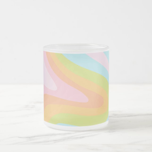 Taza De Cristal Esmerilado Arcoiris pastel (Centro)