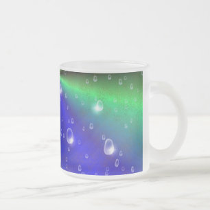 Taza De Cristal Esmerilado Arcoiris verde azul en optik de cuero de piel de e