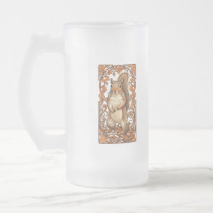 Taza De Cristal Esmerilado Ardilla Art Nouveau - amante de las ardillas diver