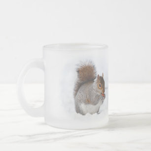 Taza De Cristal Esmerilado Ardilla en la nieve