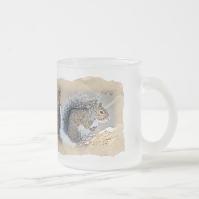 Taza De Cristal Esmerilado ardilla gris oriental - Sciurus carolinensis (Derecha)