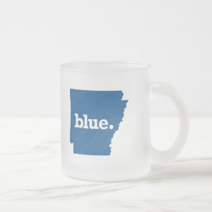 TAZA DE CRISTAL ESMERILADO ARKANSAS ESTADO AZUL