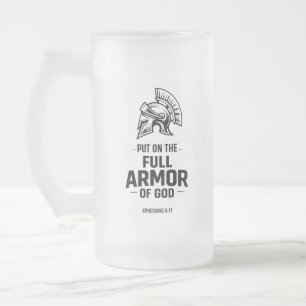 Taza De Cristal Esmerilado Armadura Espiritual de San José, Regalo de Padre C