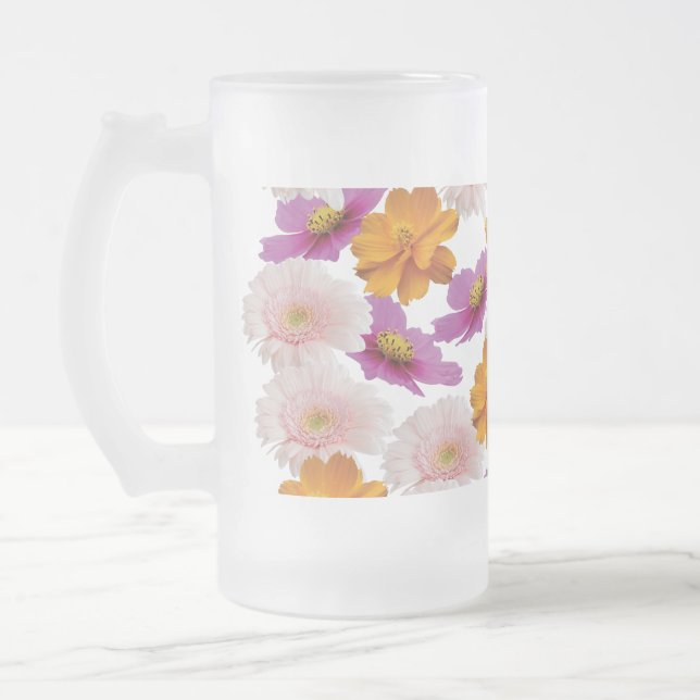 Taza De Cristal Esmerilado Armonía floral (Izquierda)