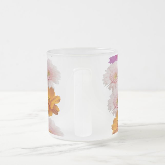 Taza De Cristal Esmerilado Armonía floral (Mango)