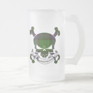 Taza De Cristal Esmerilado Armstrong Tartan Skull Mug