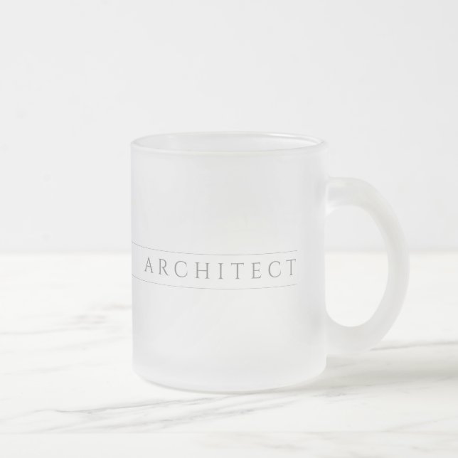 Taza De Cristal Esmerilado ARQUITECTO Gris/Mug de vidrio escarchado (Derecha)