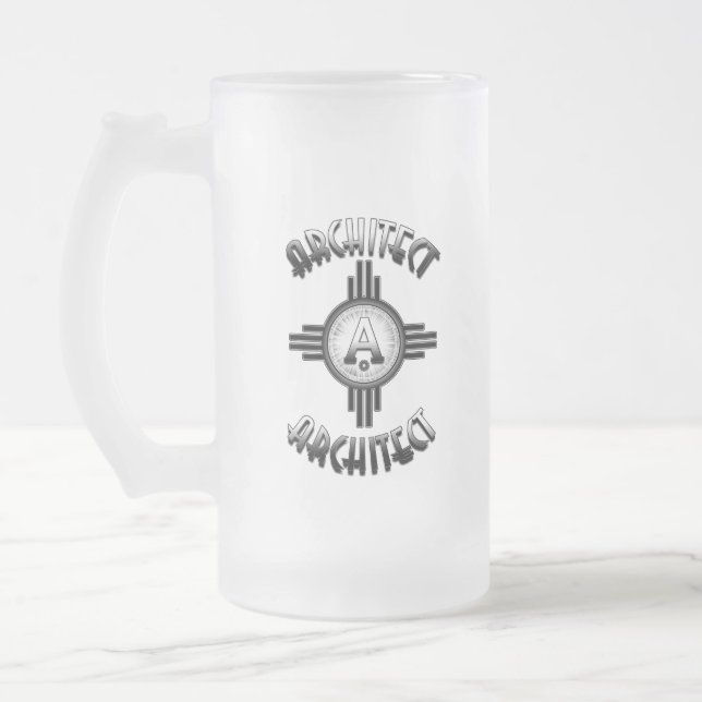 Taza De Cristal Esmerilado Arquitecto Retro - Arquitectos Merch (Izquierda)