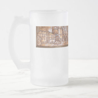 TAZA DE CRISTAL ESMERILADO ARQUITECTURA DE KRAKOW POLAND