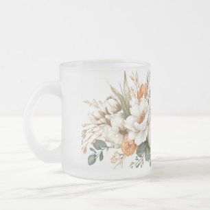 Taza De Cristal Esmerilado Arreglo floral de otoño boho