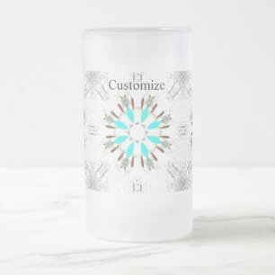 Taza De Cristal Esmerilado Arrowhead plumas de pow-wow patrón Thunder_Cove