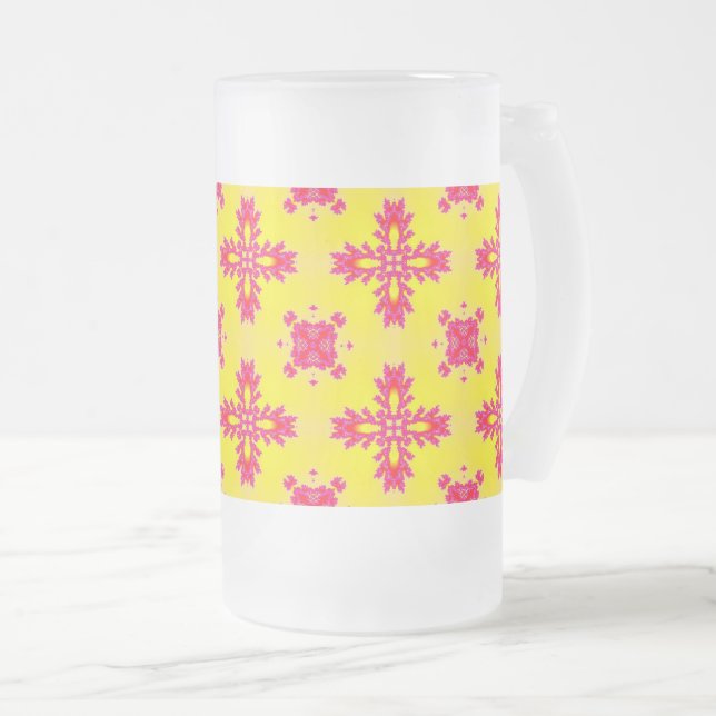 Taza De Cristal Esmerilado Artdeco Flowers in Retro Style (Anverso derecho)