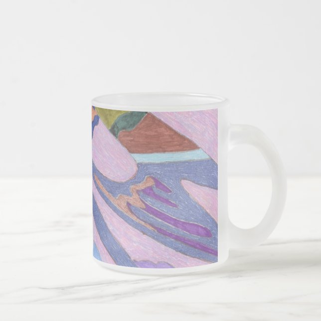 Taza De Cristal Esmerilado Arte abstracto de "Lavender" (Derecha)