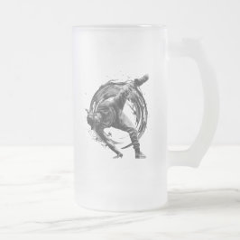 Taza De Cristal Esmerilado Arte de movimiento monocromo de estilo urbano